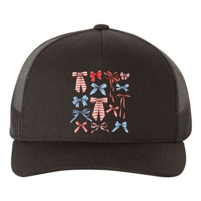 Red White And Blue American Coquette Bows Yupoong Adult 5-Panel Trucker Hat