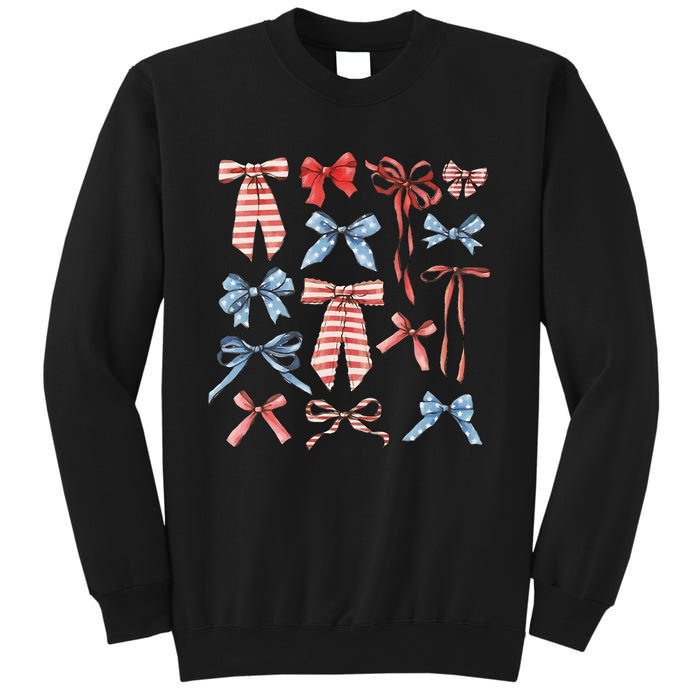 Red White And Blue American Coquette Bows Sweatshirt