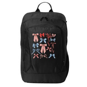 Red White And Blue American Coquette Bows City Backpack