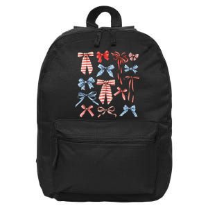 Red White And Blue American Coquette Bows 16 in Basic Backpack