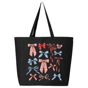 Red White And Blue American Coquette Bows 25L Jumbo Tote