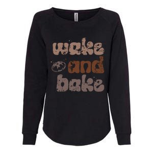 Retro Wake And Bake Funny Sourdough Starter Bread Baking Womens California Wash Sweatshirt