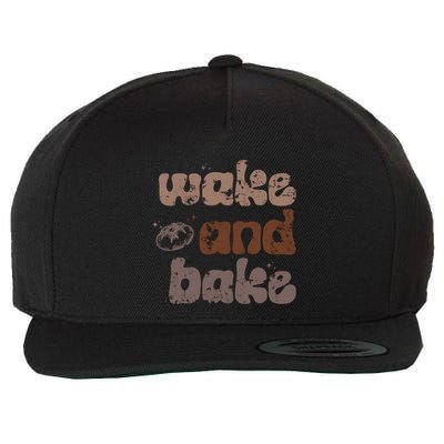 Retro Wake And Bake Funny Sourdough Starter Bread Baking Wool Snapback Cap