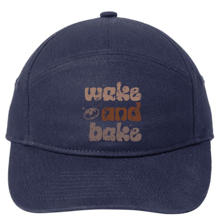 Retro Wake And Bake Funny Sourdough Starter Bread Baking 7-Panel Snapback Hat