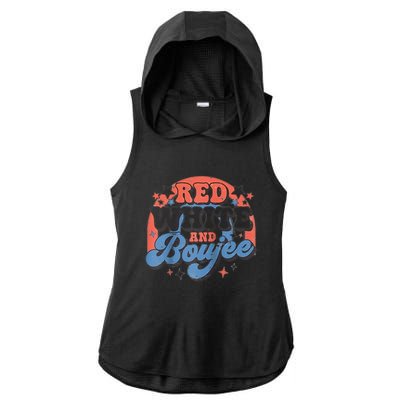 Red White And Boujee 4th Of July Ladies PosiCharge Tri-Blend Wicking Draft Hoodie Tank