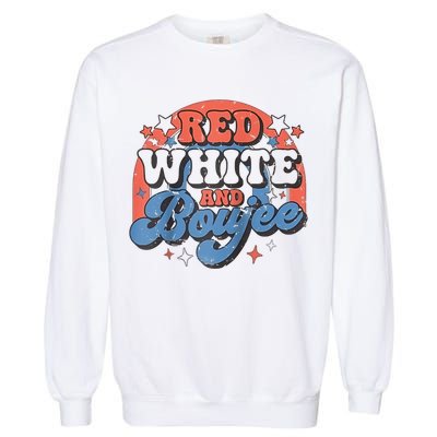 Red White And Boujee 4th Of July Garment-Dyed Sweatshirt
