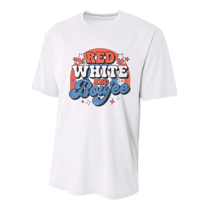 Red White And Boujee 4th Of July Youth Performance Sprint T-Shirt