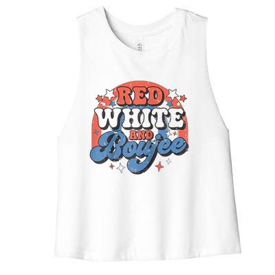 Red White And Boujee 4th Of July Women's Racerback Cropped Tank