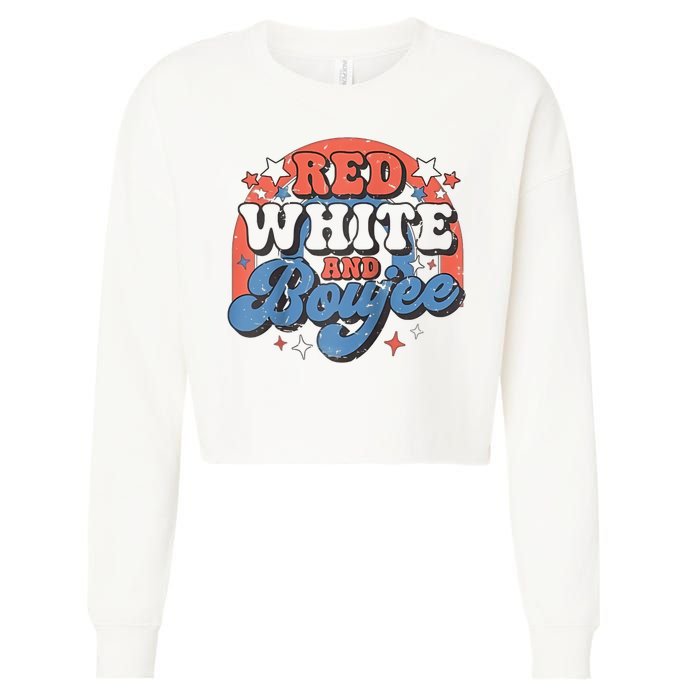 Red White And Boujee 4th Of July Cropped Pullover Crew