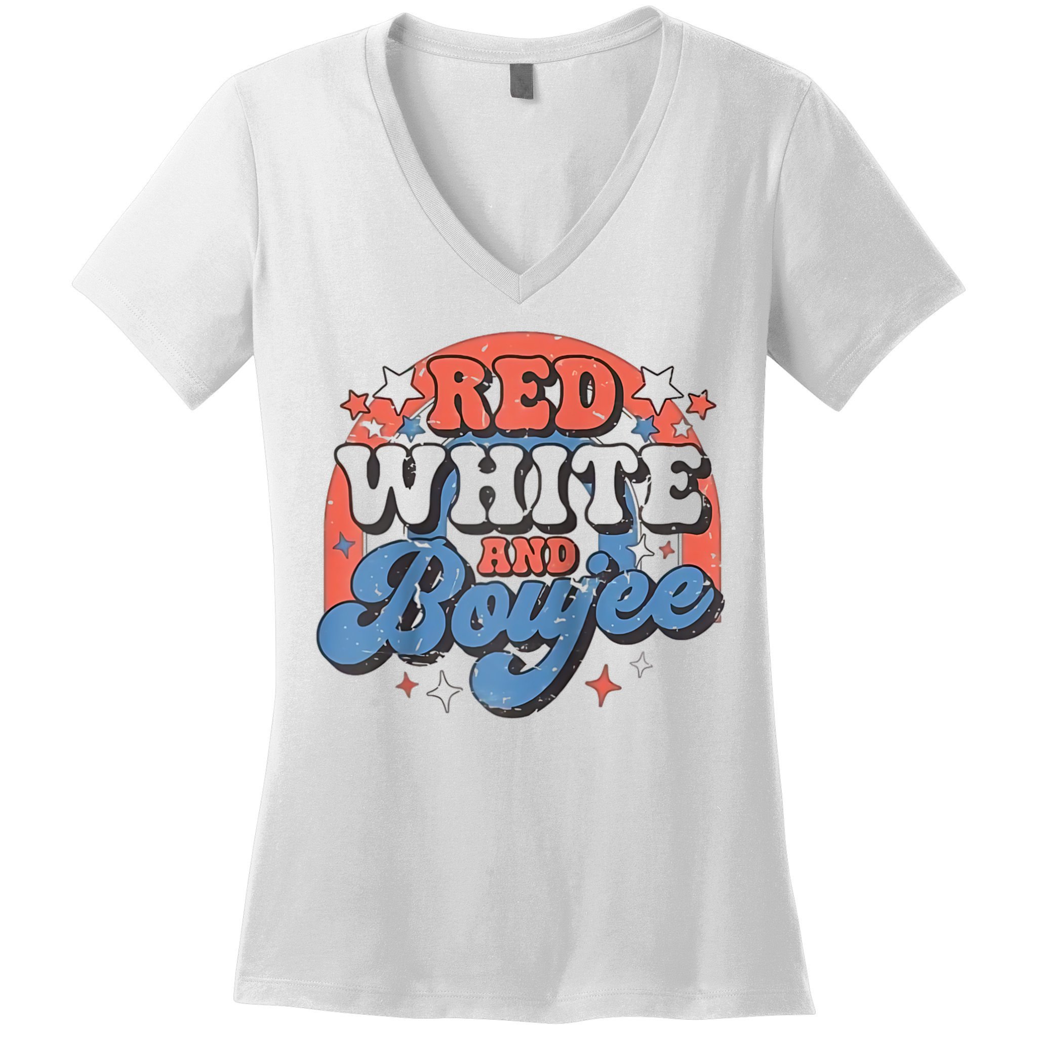 Red White And Boujee 4th Of July Women's V-Neck T-Shirt