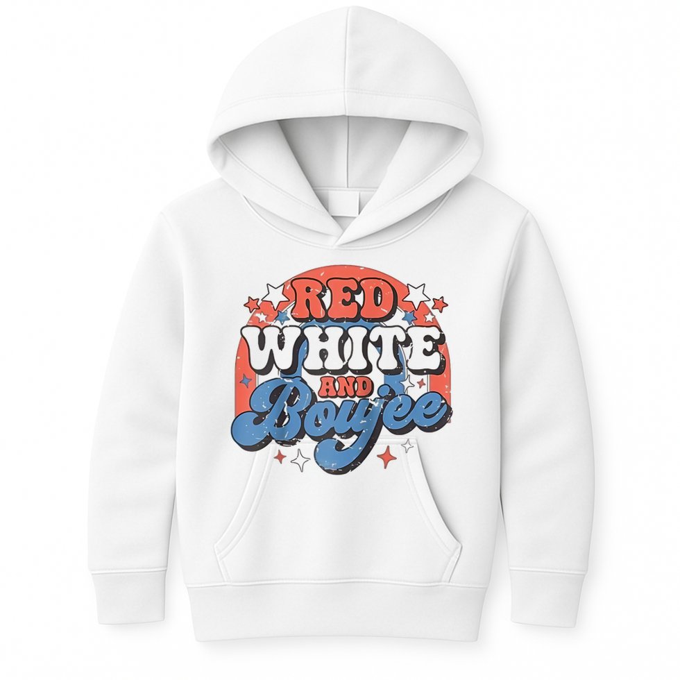 Red White And Boujee 4th Of July Kids Hoodie