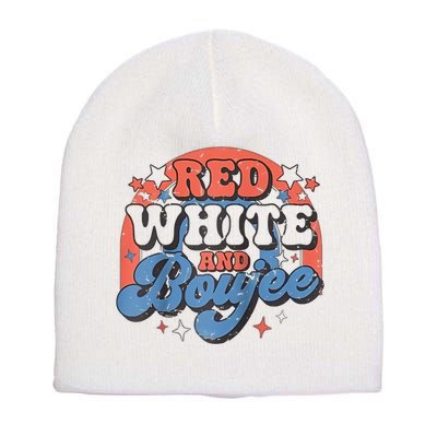 Red White And Boujee 4th Of July Short Acrylic Beanie
