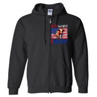 Red White And Beef Vintage Usa Flag 4th Of July Funny Cow Full Zip Hoodie