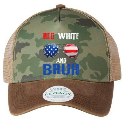 Red White And Bruh 4th Of July Legacy Tie Dye Trucker Hat