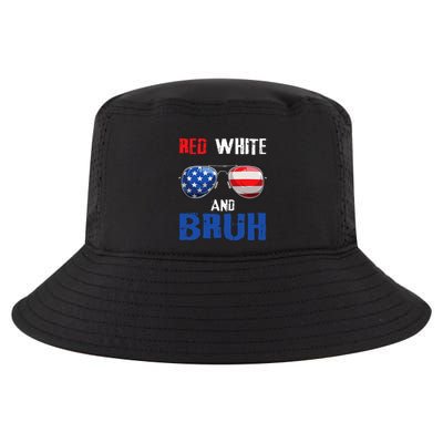 Red White And Bruh 4th Of July Cool Comfort Performance Bucket Hat