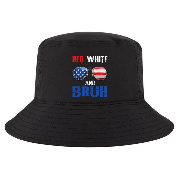 Red White And Bruh 4th Of July Cool Comfort Performance Bucket Hat