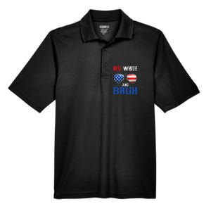 Red White And Bruh 4th Of July Men's Origin Performance Pique Polo