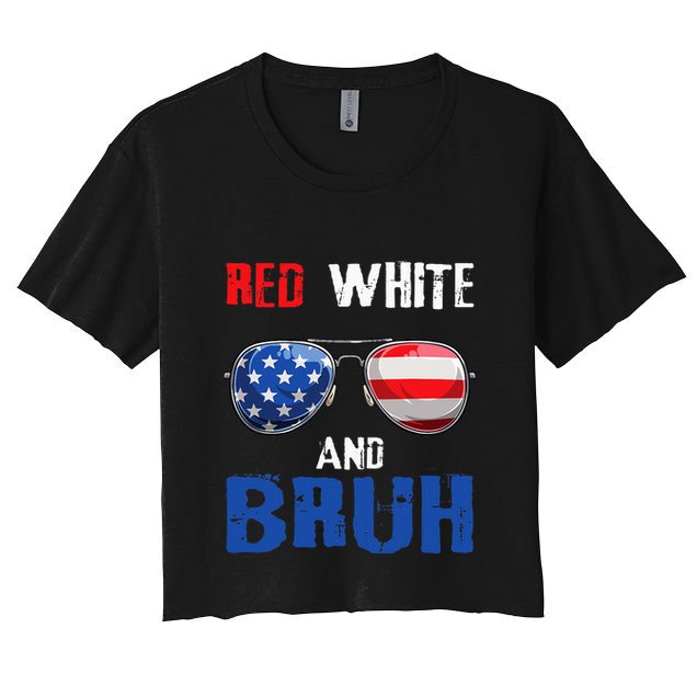 Red White And Bruh 4th Of July Crop Top