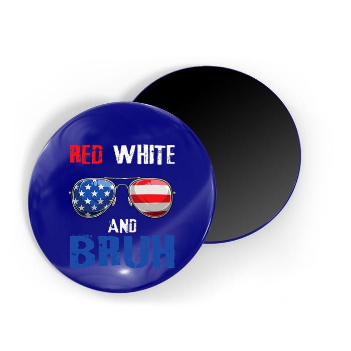 Red White And Bruh 4th Of July Magnet