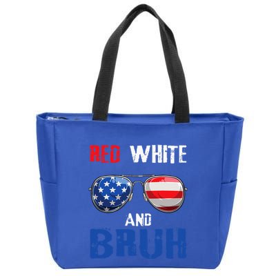 Red White And Bruh 4th Of July Zip Tote Bag