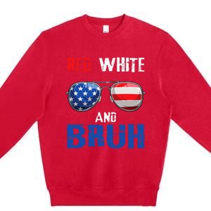 Red White And Bruh 4th Of July Premium Crewneck Sweatshirt