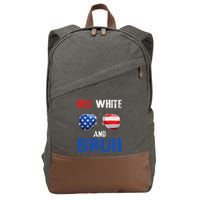Red White And Bruh 4th Of July Cotton Canvas Backpack
