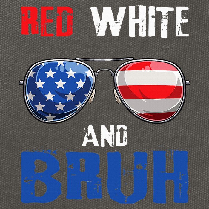 Red White And Bruh 4th Of July Cotton Canvas Backpack
