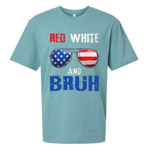 Red White And Bruh 4th Of July Sueded Cloud Jersey T-Shirt