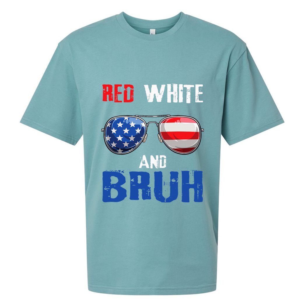Red White And Bruh 4th Of July Sueded Cloud Jersey T-Shirt
