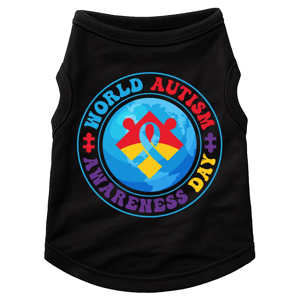 Ribbon World Autism Awareness Day Doggie Tank