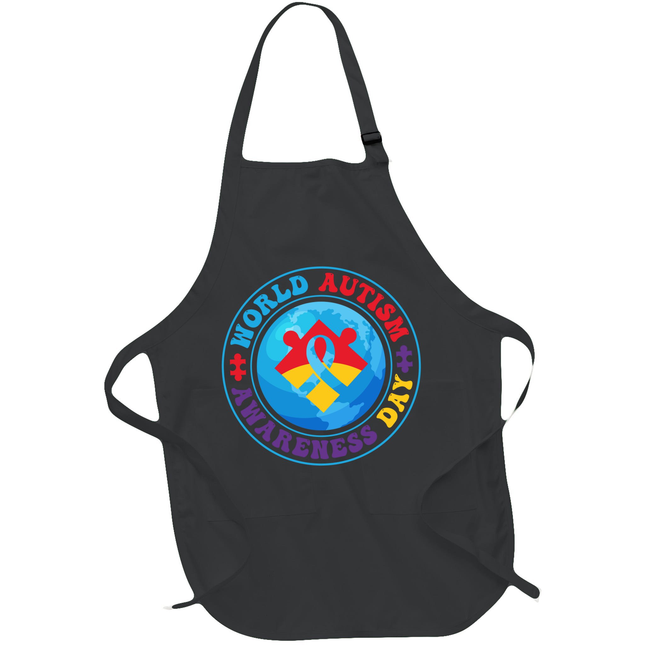 Ribbon World Autism Awareness Day Apron