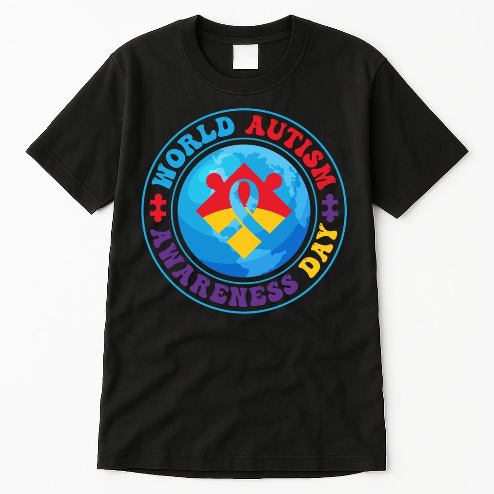 Ribbon World Autism Awareness Day Tall T-Shirt