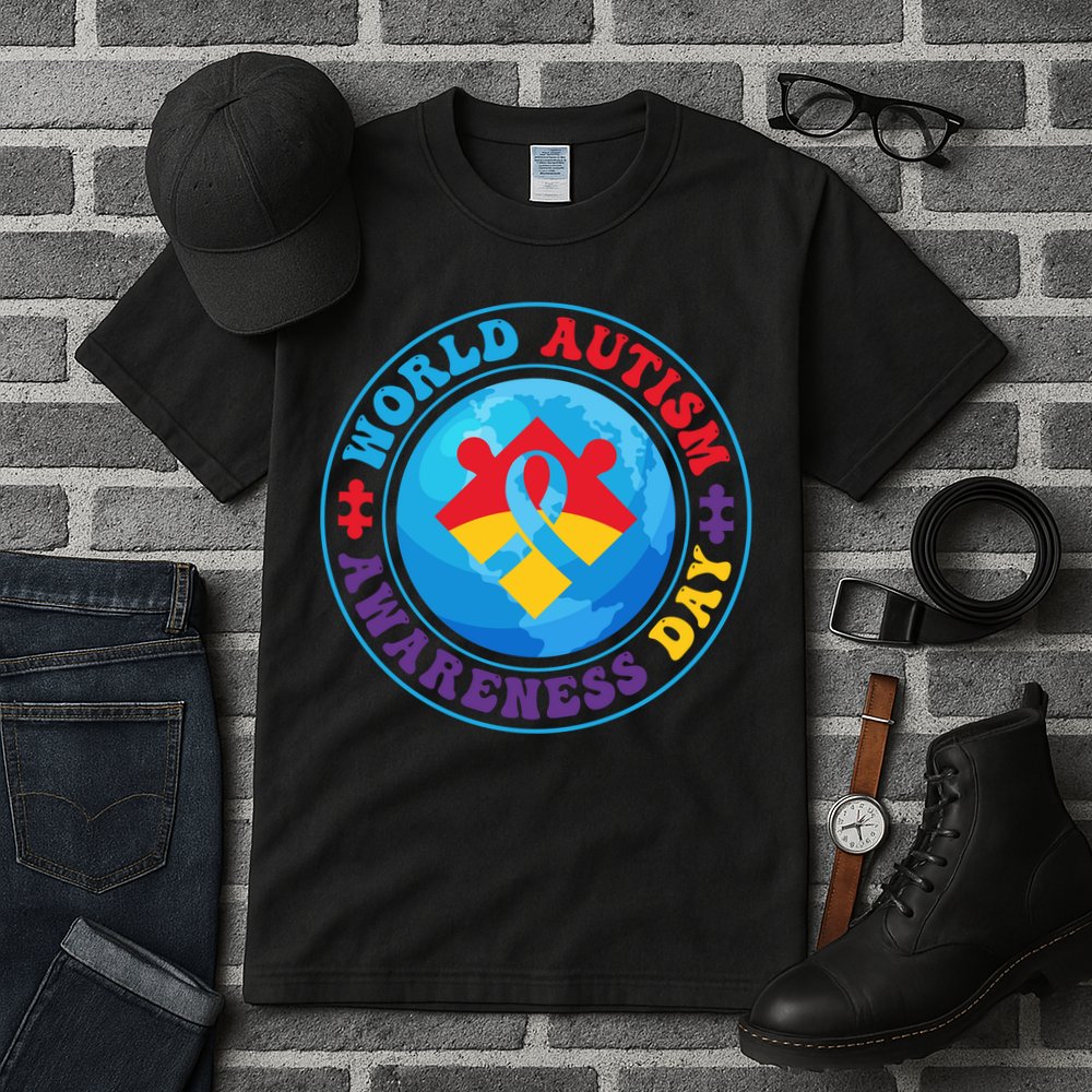Ribbon World Autism Awareness Day Tall T-Shirt