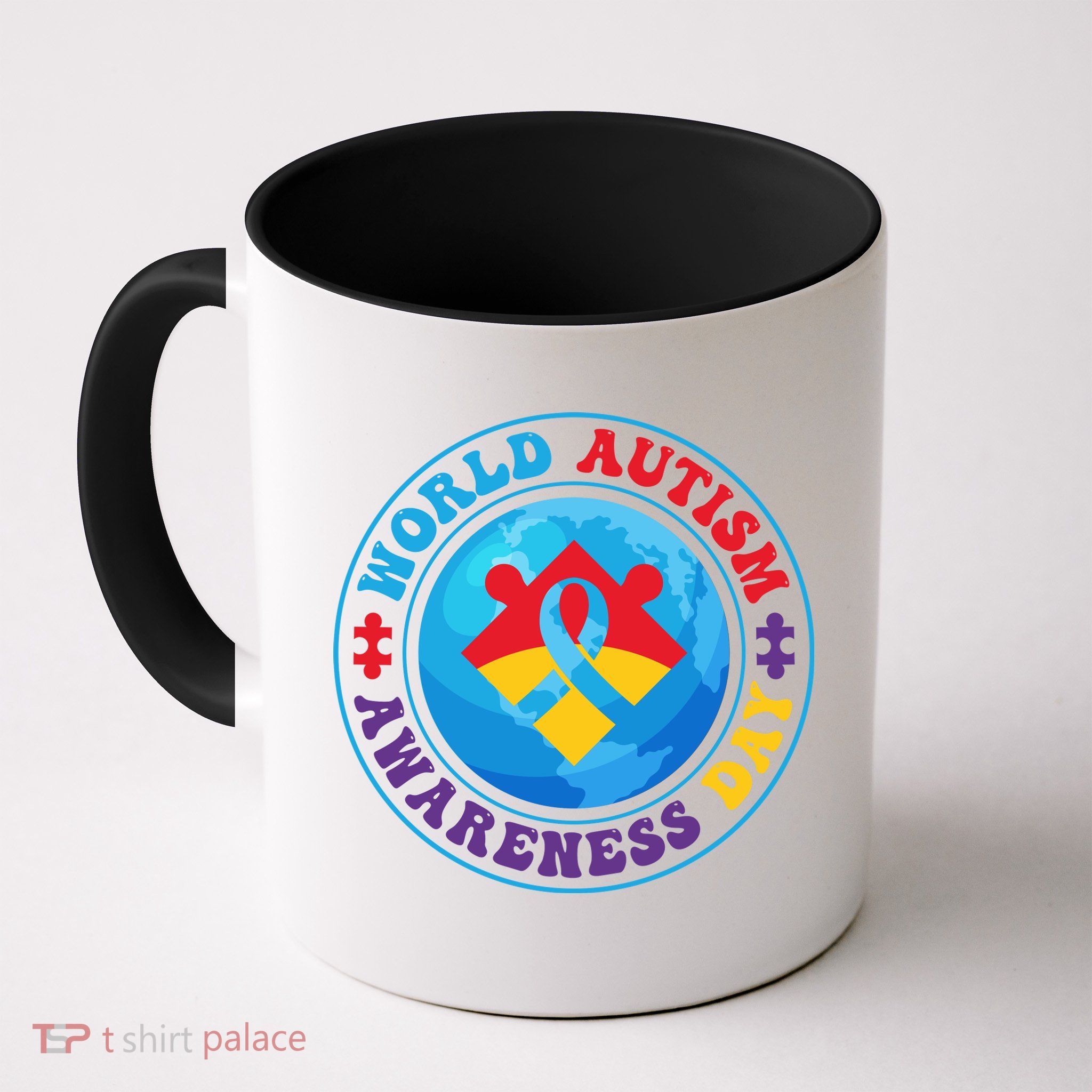 Ribbon World Autism Awareness Day Mug