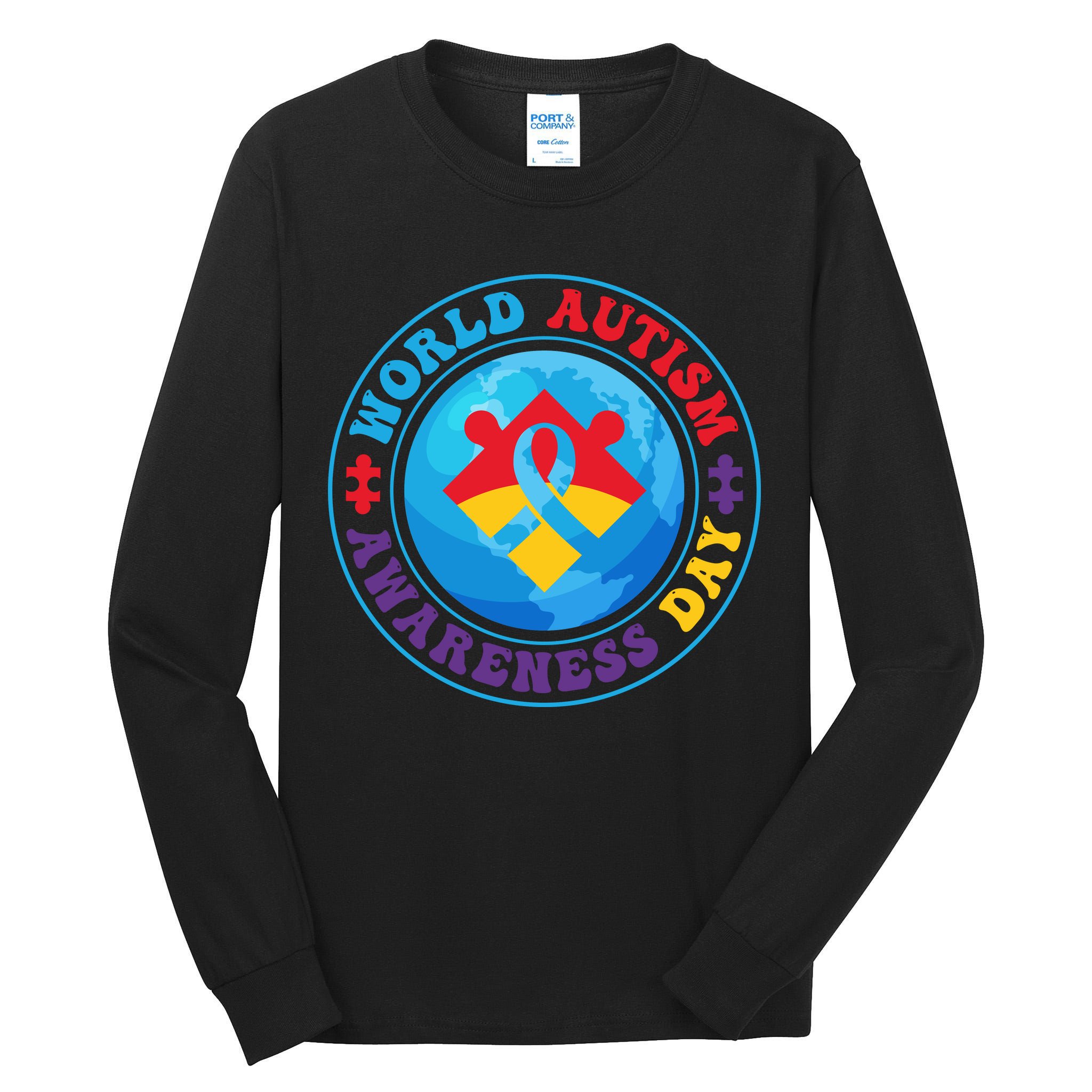 Ribbon World Autism Awareness Day Tall Long Sleeve T-Shirt