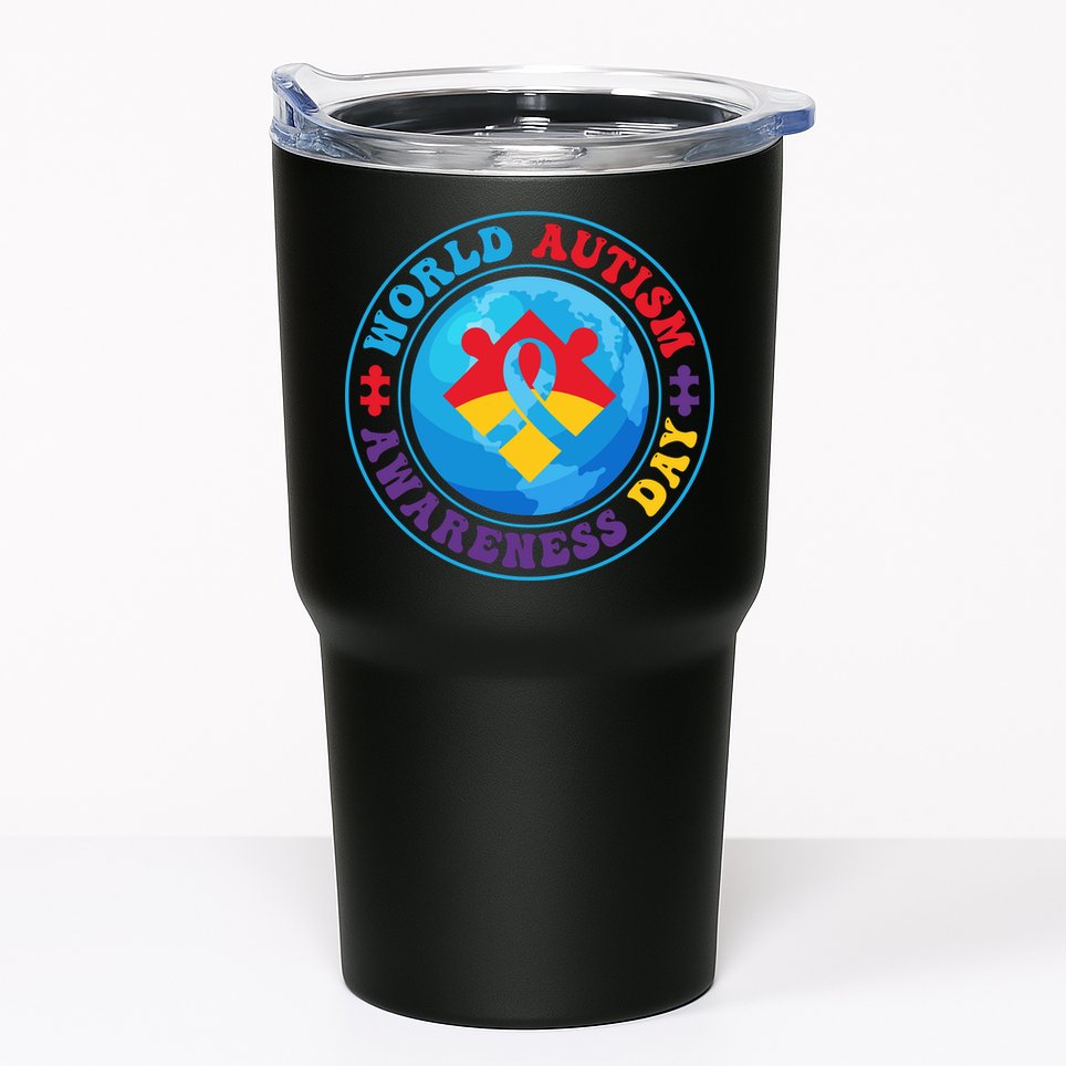 Ribbon World Autism Awareness Day Tumbler