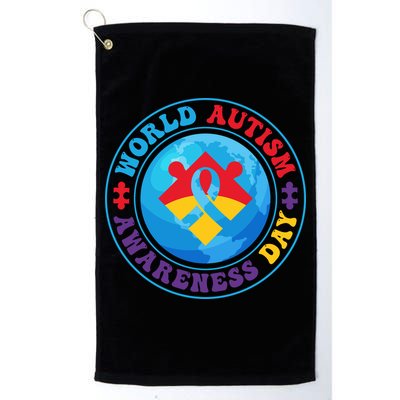 Ribbon World Autism Awareness Day Golf Towel
