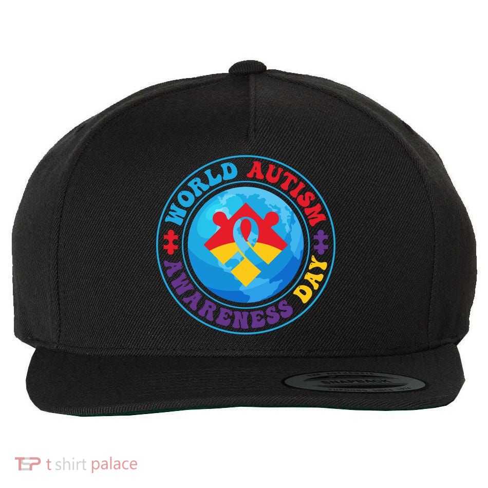 Ribbon World Autism Awareness Day Wool Snapback Cap