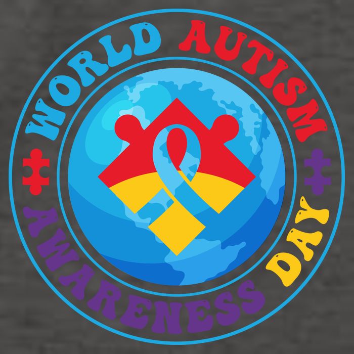 Ribbon World Autism Awareness Day Vector Backpack