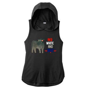 Red White And Beef Ladies PosiCharge Tri-Blend Wicking Draft Hoodie Tank