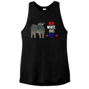 Red White And Beef Ladies PosiCharge Tri-Blend Wicking Tank