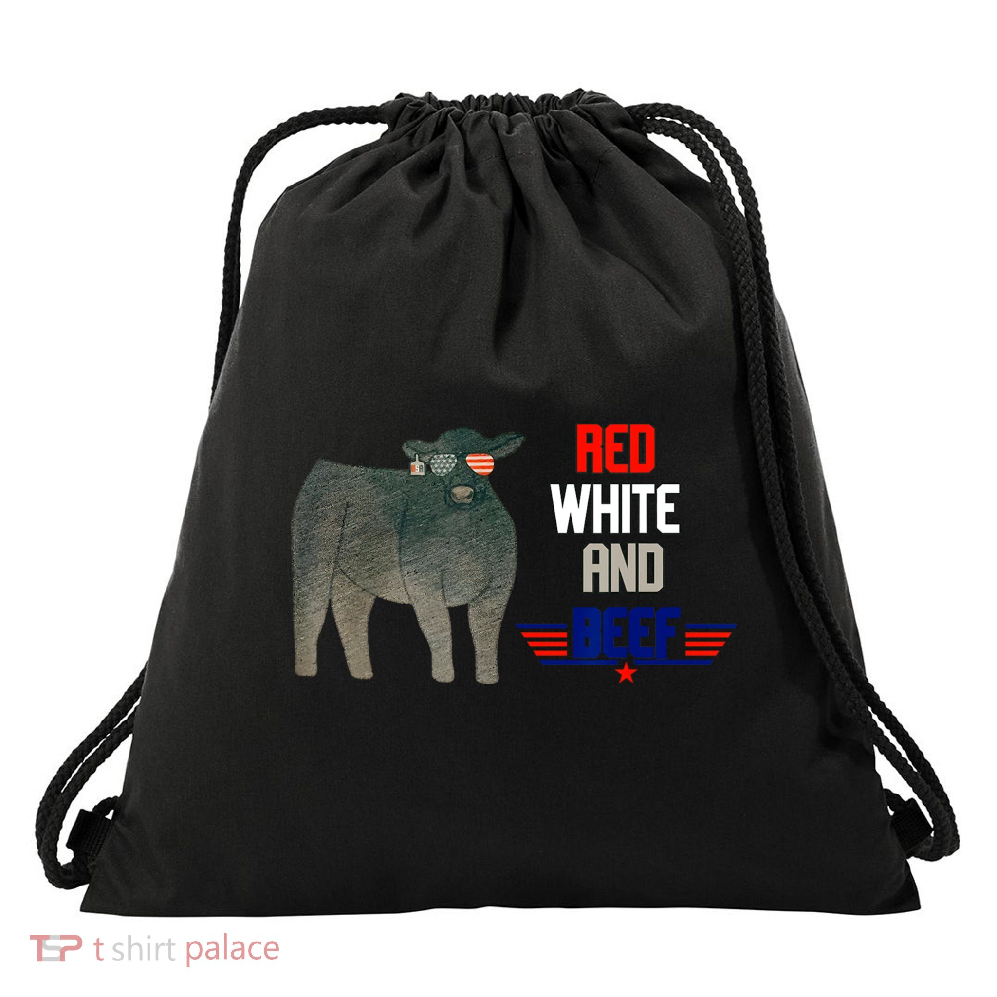 Red White And Beef Drawstring Bag