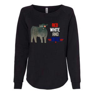 Red White And Beef Womens California Wash Sweatshirt