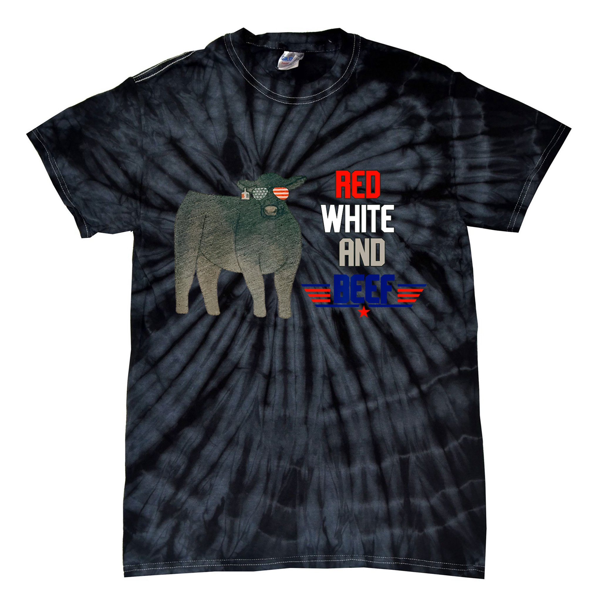 Red White And Beef Tie-Dye T-Shirt