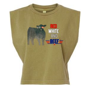 Red White And Beef Garment-Dyed Women's Muscle Tee