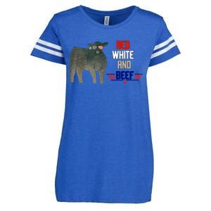 Red White And Beef Enza Ladies Jersey Football T-Shirt