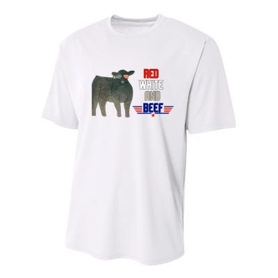 Red White And Beef Youth Performance Sprint T-Shirt