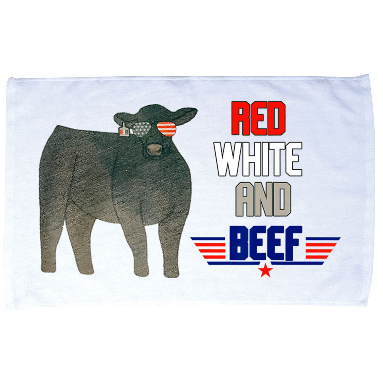 Red White And Beef Microfiber Hand Towel