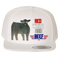 Red White And Beef Wool Snapback Cap