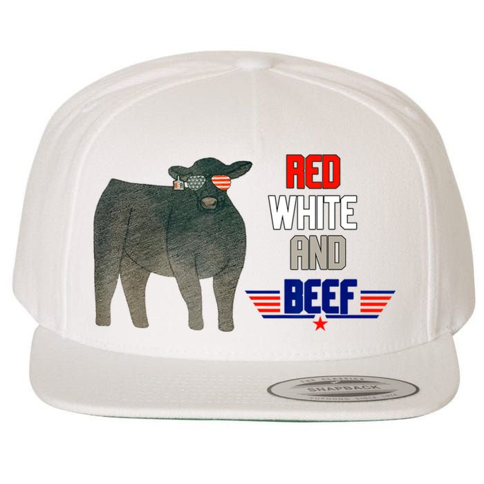 Red White And Beef Wool Snapback Cap